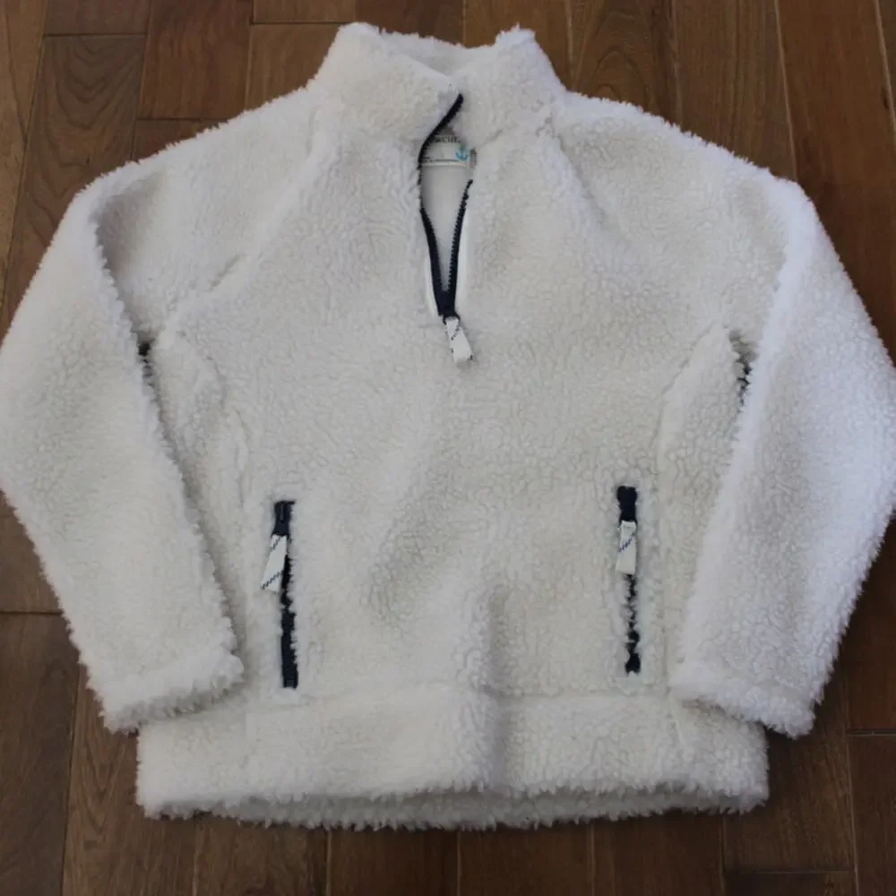 Boys Crewcuts Long Sleeve Off White Sherpa Quarter Zip Sweater‎ Size 8